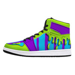 Purple/Teal Beetlejuice Slime High-Top Faux Leather Sneakers /Unisex /- Black