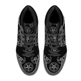 Grey Baphomet High-Top Faux Leather Sneakers /Unisex /- Black