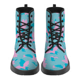 Pastel Goth Batty Faux Leather Boots / Teal Pink / Unisex