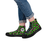 Slime Drip Leopard Print High Top Canvas Shoes / Unisex- Black