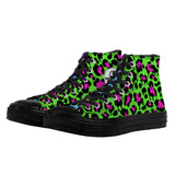 Slime Drip Leopard Print High Top Canvas Shoes / Unisex- Black