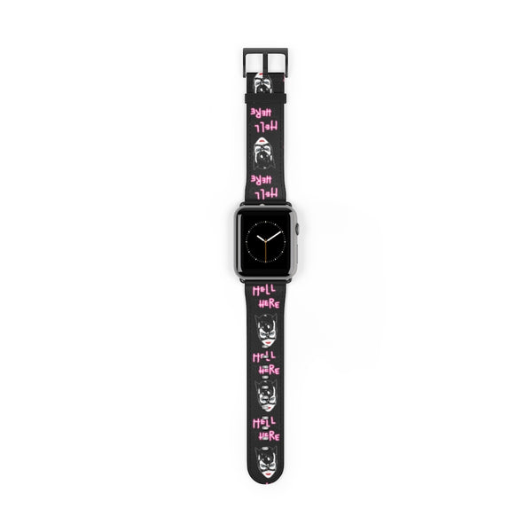 Hell Here Watch Band / Faux Leather Apple Watch Band / Series 1, 2, 3, 4, 5, 6, 7 & SE Devices