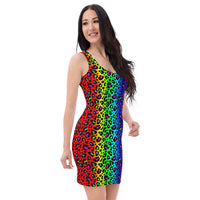 Rainbow Leopard Print Sublimation Cut & Sew Dress