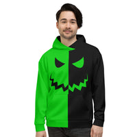 Ghoul Green Pumpkin Face Unisex Hoodie