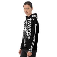 Skeleton with Vampire Skull Unisex Hoodie
