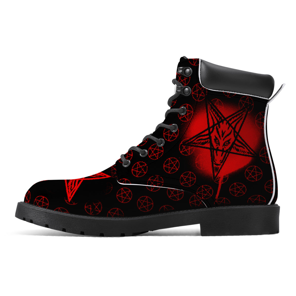 Baphomet Hail Satan Faux Leather Boots / Unisex