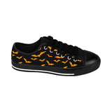 Halloween Men's Sneakers / Black w/ Orange Flying Bats