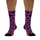 Hot Pink Toy Vampire Fangs DTG Socks