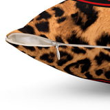 Baphomet Leopard Print / Spun Polyester Square Pillow / Single Pillow