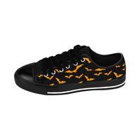 Halloween Women's Sneakers / Black w/ Orange Flying Bats