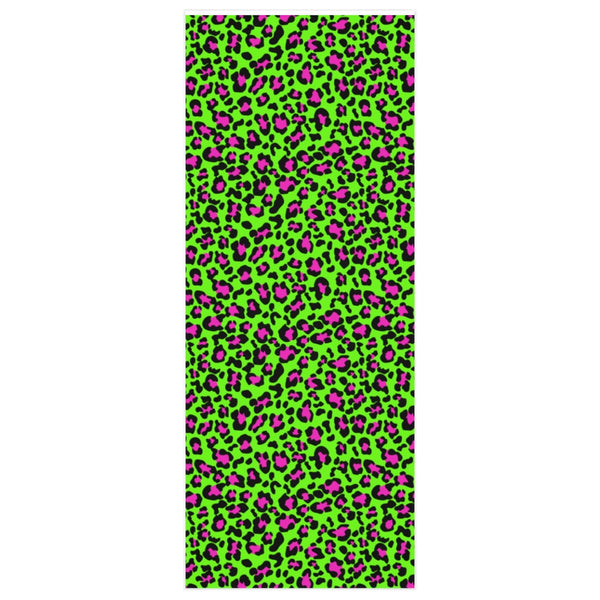 Neon Green / Pink Leopard Print Wrapping Paper