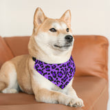 Purple Leopard Print Pet Bandana Collar