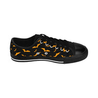 Halloween Men's Sneakers / Black w/ Orange Flying Bats