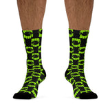 Neon Green Toy Vampire Fangs DTG Socks