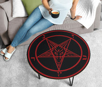 Baphomet Red Round Coffee Table