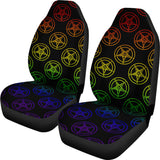 Rainbow Baphomet Car Seat Cover