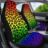 Rainbow Leopard Print Car Seat Covers