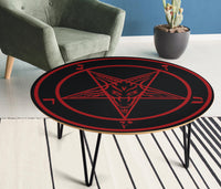 Baphomet Red Round Coffee Table