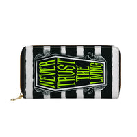 Never Trust The Living Coffin Zipper Purse Clutch Bag