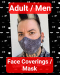 Style 1 - Adult/Men Size -  Handmade Face Covering/Mask