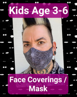 Style 1 - Kids Age 3-6 Size -  Handmade Face Covering/Mask