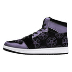 Lavender Baphomet High-Top Faux Leather Sneakers /Unisex /- Black