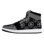 Grey Baphomet High-Top Faux Leather Sneakers /Unisex /- Black