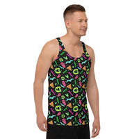 90s Style Vampire Fang Pattern Unisex Tank Top / All Over Print