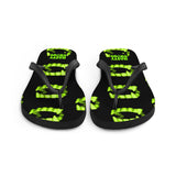 Vampire Teeth Fang Flip-Flops All Over Print / Black & Neon Green