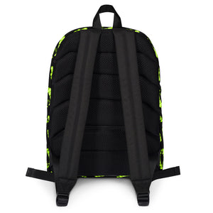 Black Neon Green Vampire Fang Teeth Backpack