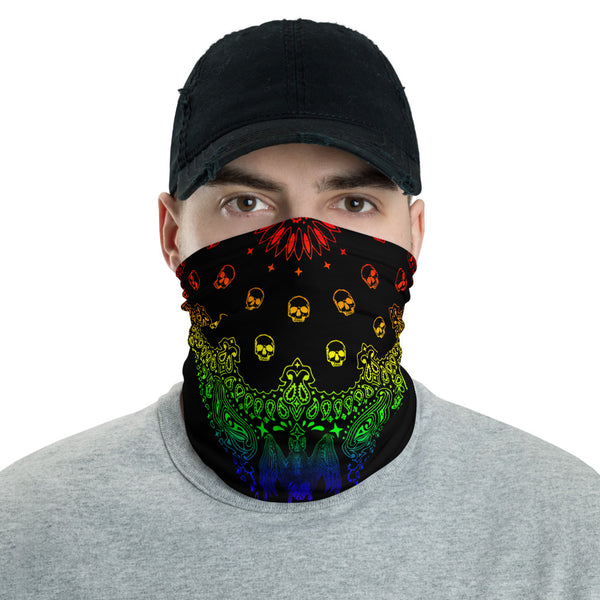 Rainbow Goth Bandana Face Mask Neck Gaiter