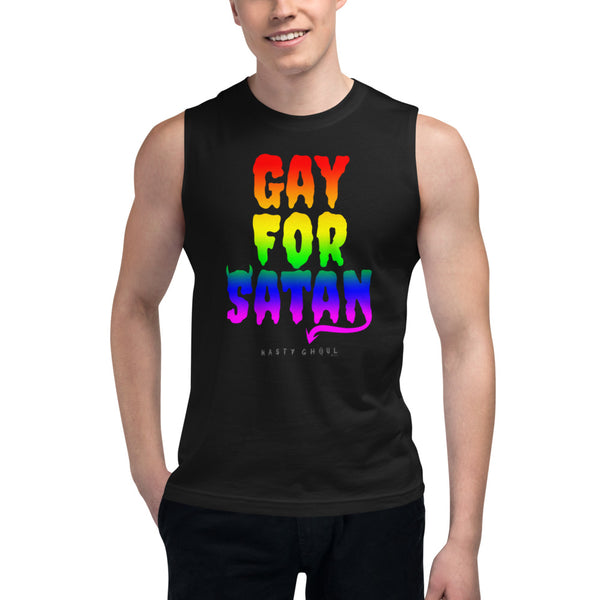 Gay for Satan Unisex Muscle Shirt