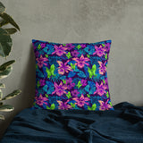 Goth Hawaiian Bat Print Premium Pillow /  All Over Print