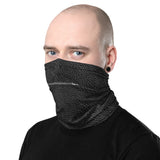 Faux Leather Zipper Face Mask Neck Gaiter / All Over Print