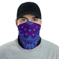 Purple Teal Goth Bandana Face Mask Neck Gaiter