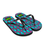 Coffin and Skull Flip-Flops All Over Print / Pink & Teal