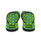 Coffin and Skull Flip-Flops All Over Print / Teal & Neon Green