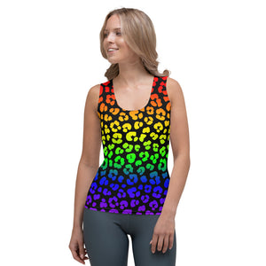 Leopard Print Rainbow Sublimation Cut & Sew Tank Top