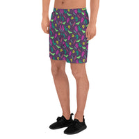 90s Style Goth Pattern Men's Athletic Long Shorts / All Over Print