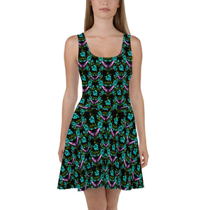 Bat Floral Skater Dress