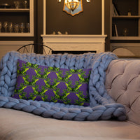 Purple Neon Green Floral Bat Premium Single Pillow