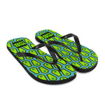 Coffin and Skull Flip-Flops All Over Print / Teal & Neon Green