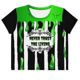 Never Trust The Living All-Over Print Crop Tee