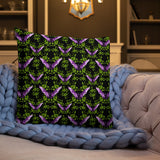 Purple Bat Neon Green Floral Premium Single Pillow