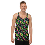90s Style Vampire Fang Pattern Unisex Tank Top / All Over Print