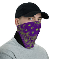 Purple Slime Green Goth Bandana Face Mask Neck Gaiter