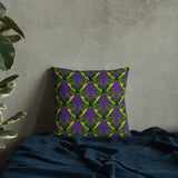 Purple Neon Green Floral Bat Premium Single Pillow