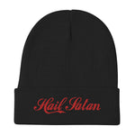 Red Hail Satan Embroidered Beanie