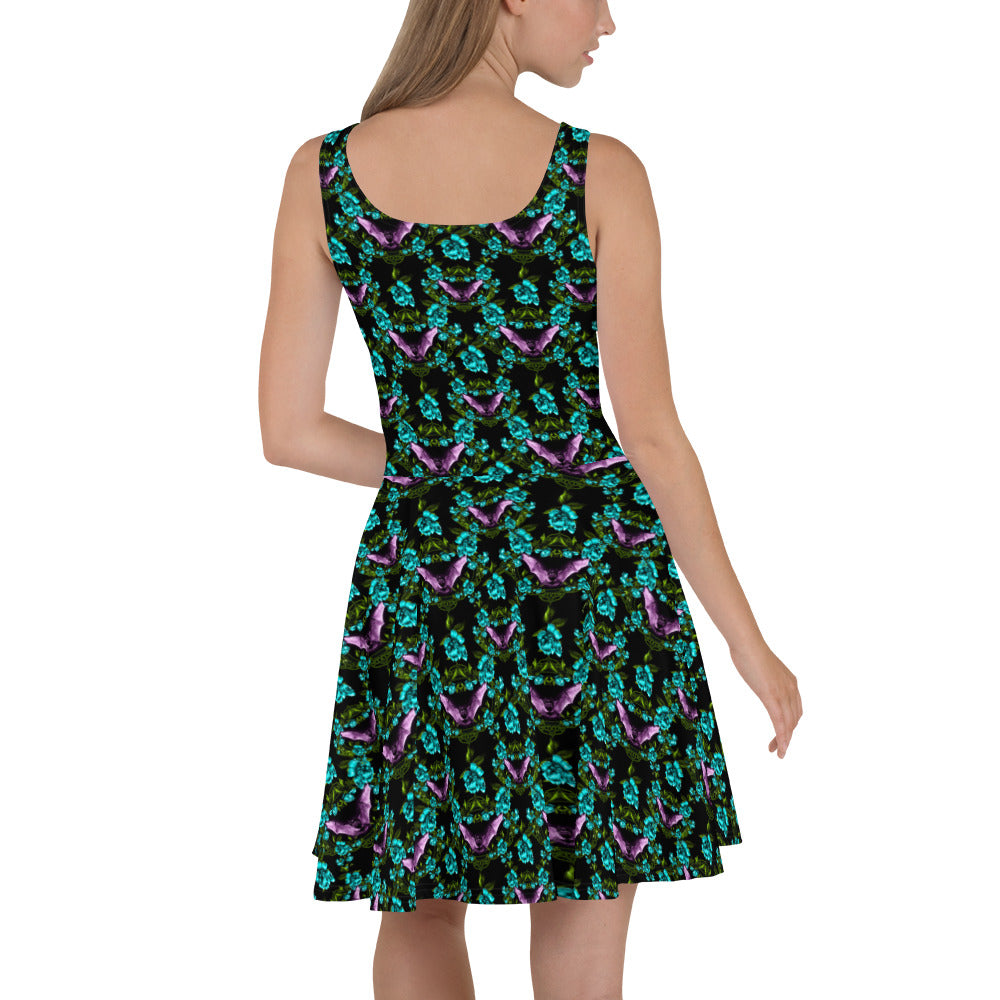 Bat Floral Skater Dress