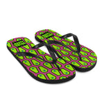 Coffin and Skull Flip-Flops All Over Print / Pink & Neon Green